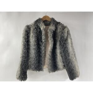 TYBER Belgium by OTEX Half Jacket Silver Grey Premium Faux Fur Vintage Size 10
